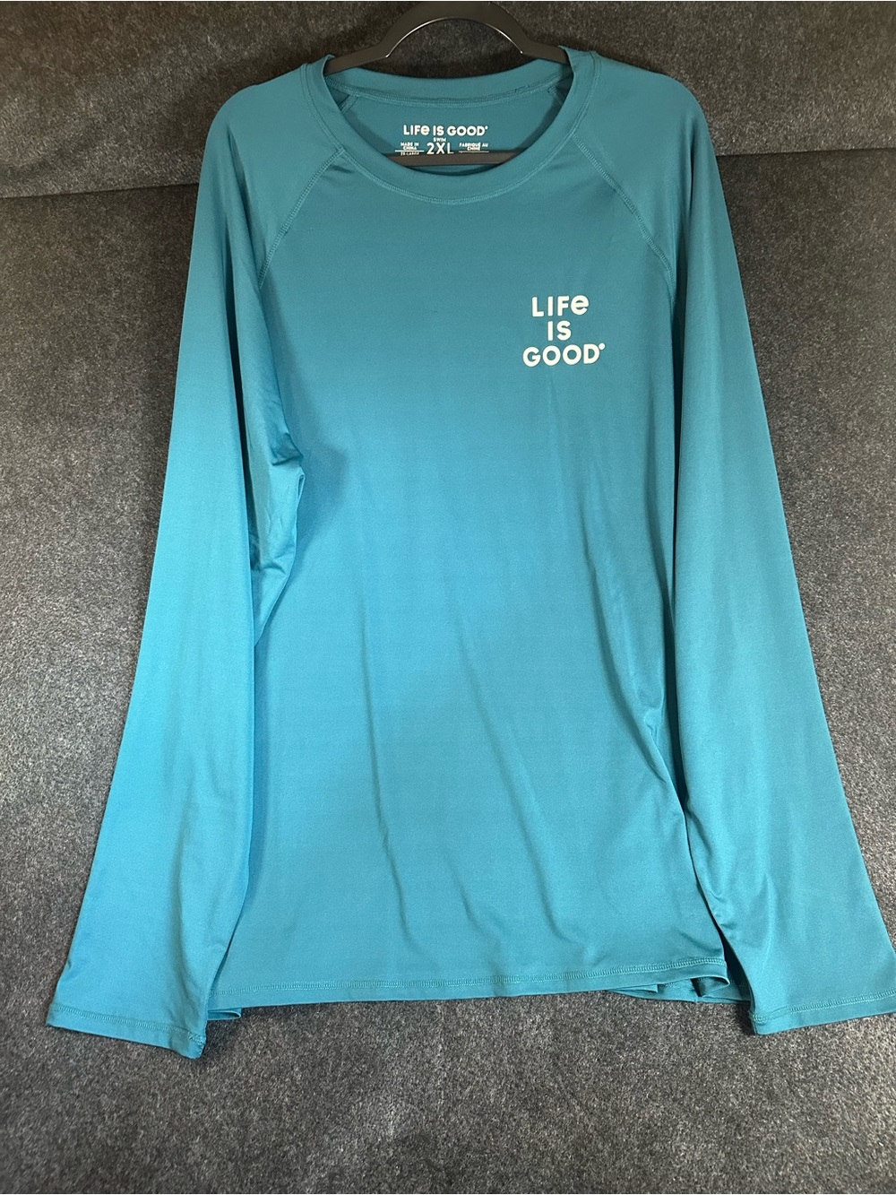 Life Is Good Men's Long Sleeve Sun Shirt UPF 50+ Blue Size 2XL